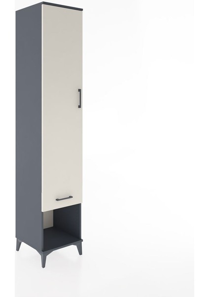 Hyperion Dolap 5 Raflı Tek Çekmeceli Tek Kapaklı 44X44X221 Antrasit-Aytaşı fiyatları