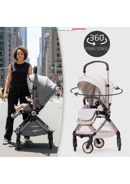 Rotabile Premium Çift Yönlü Bebek Arabası Gri fiyatları
