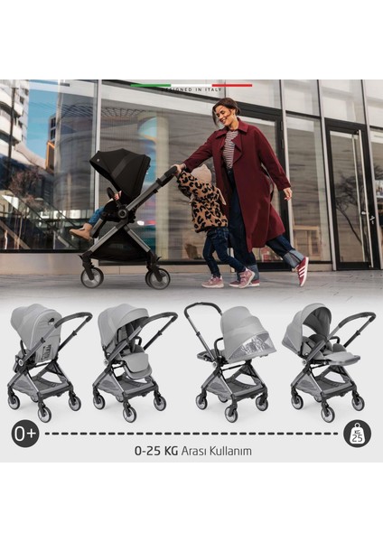 Rotabile Premium Çift Yönlü Bebek Arabası Gri fırsatları
