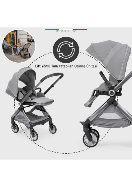 Rotabile Premium Çift Yönlü Bebek Arabası Gri indirimleri