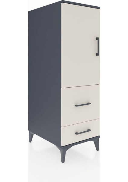 Kronos Dolap Tek Raflı 2 Çekmeceli Tek Kapaklı 44X59X134 Antrasit-Aytaşı fiyatları