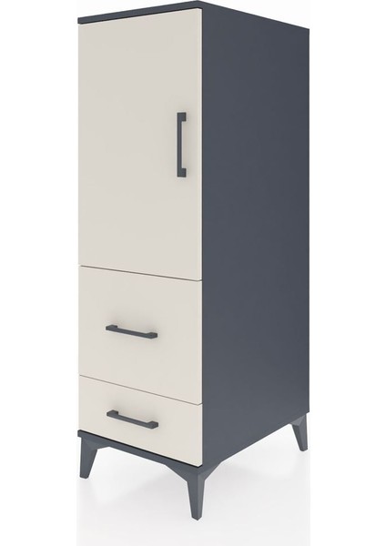 Kronos Dolap Tek Raflı 2 Çekmeceli Tek Kapaklı 44X59X134 Antrasit-Aytaşı modelleri