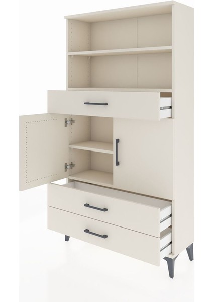 Arges Dolap 4 Raflı 3 Çekmeceli 2 Kapaklı 88X30X163 Aytaşı-Aytaşı fırsatları