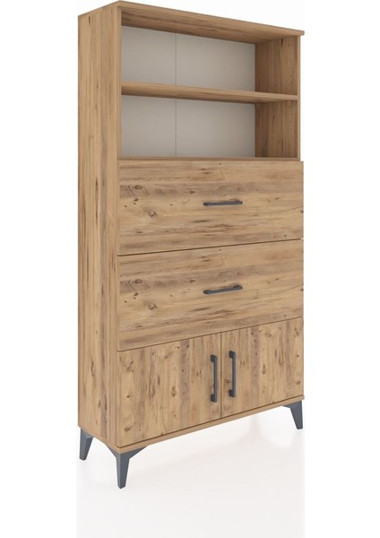 Arges Dolap 2 Raflı 2 Çekmeceli 2 Kapaklı 88X30X163 Çam-Çam fiyatları