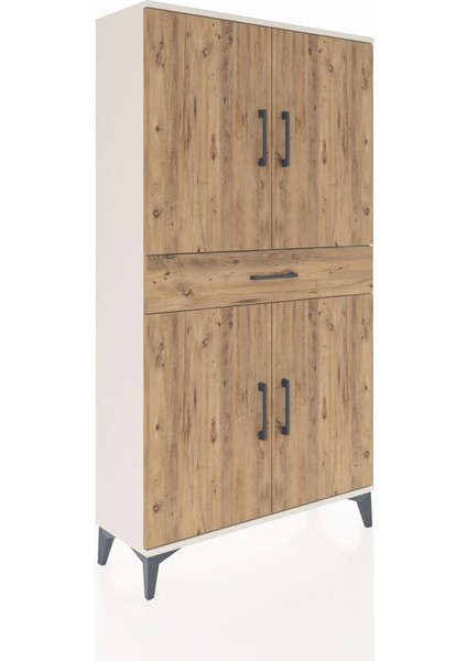 Arges Dolap 3 Raflı Tek Çekmeceli 4 Kapaklı 88X30X163 Aytaşı-Çam fiyatları