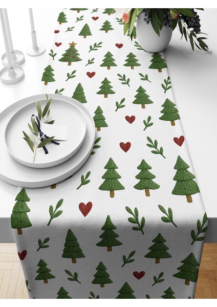 Yılbaşı Serisi 140X40 cm Dijital Baskılı Runner (Christmas Noel)