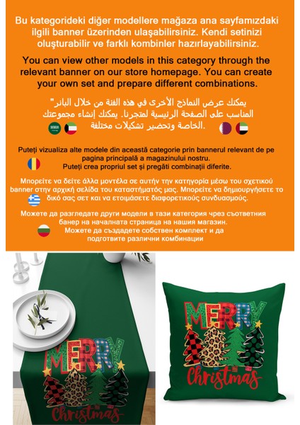 Yılbaşı Serisi 140X40 cm Dijital Baskılı Runner (Christmas Noel) fiyatları