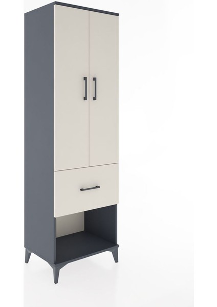 Hyperion Dolap 4 Raflı Tek Çekmeceli 2 Kapaklı 60X44X195 Antrasit-Aytaşı fiyatları