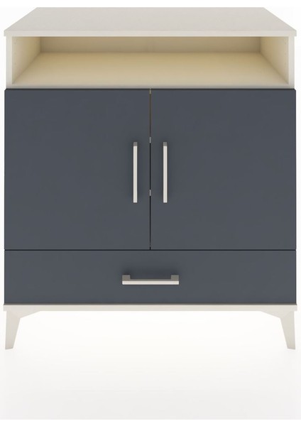 Hyperion Şifonyer 4 Raflı Tek Çekmeceli 2 Kapaklı 88X44X96 Aytaşı-Antrasit