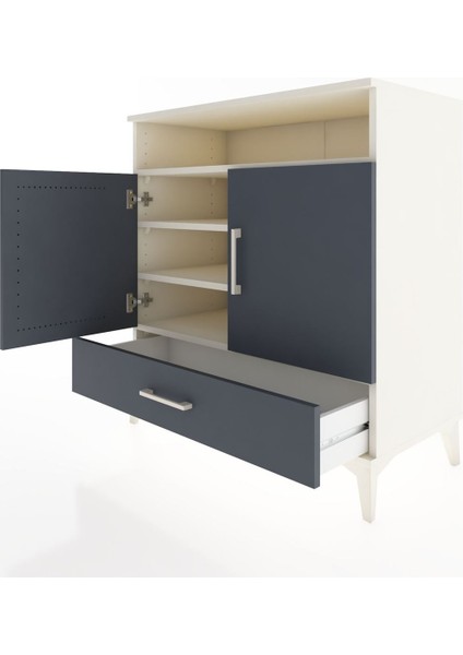 Hyperion Şifonyer 4 Raflı Tek Çekmeceli 2 Kapaklı 88X44X96 Aytaşı-Antrasit fırsatları