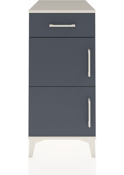 Kronos Komodin Tek Raflı Tek Çekmeceli 2 Kapaklı 44X59X96 Aytaşı-Antrasit