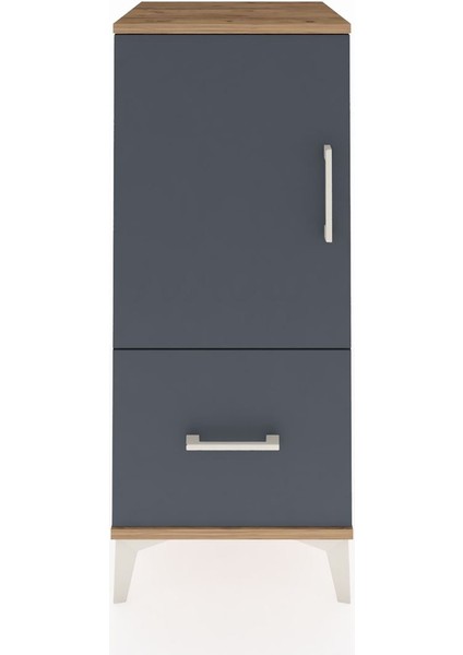 Hyperion Komodin 2 Raflı Tek Çekmeceli Tek Kapaklı 44X44X106 Çam-Antrasit