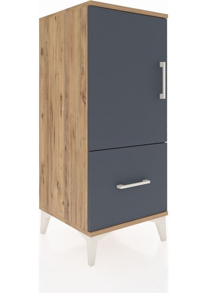 Hyperion Komodin 2 Raflı Tek Çekmeceli Tek Kapaklı 44X44X106 Çam-Antrasit fiyatları