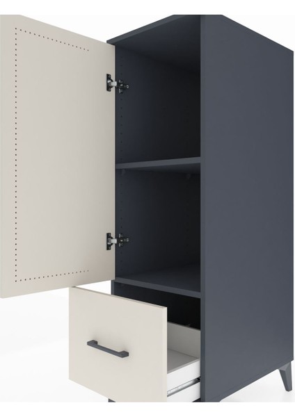 Kronos Dolap 2 Raflı Tek Çekmeceli Tek Kapaklı 44X59X134 Antrasit-Aytaşı indirimleri