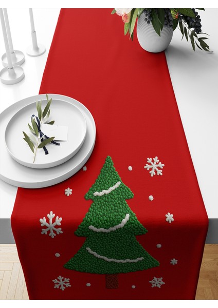 Yılbaşı Serisi 140X40 cm Dijital Baskılı Runner (Christmas Noel)