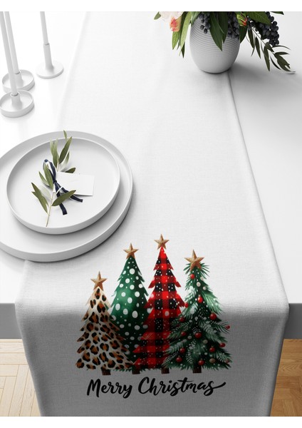 Yılbaşı Serisi 140X40 cm Dijital Baskılı Runner (Christmas Noel)
