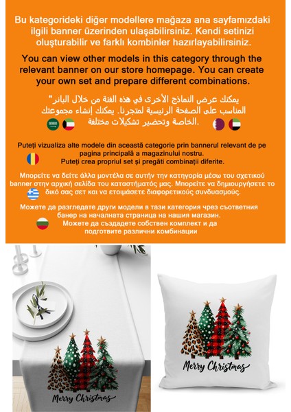 Yılbaşı Serisi 140X40 cm Dijital Baskılı Runner (Christmas Noel) fiyatları