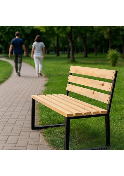 Metal Ayaklı Ahşap Bank