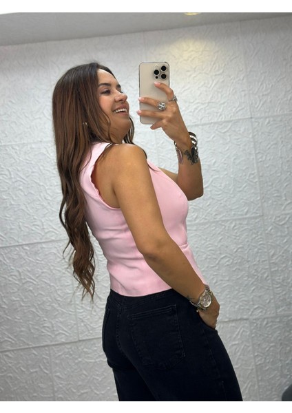 Açık Pembe Keten Yelek fiyatları