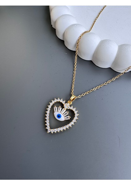 Nazar Boncuklu Çelik Kolye