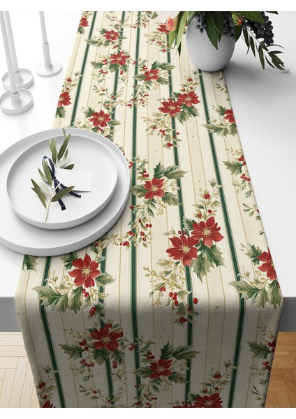 Yılbaşı Serisi 140X40 cm Dijital Baskılı Runner (Christmas Noel)