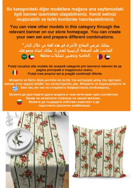 Yılbaşı Serisi 140X40 cm Dijital Baskılı Runner (Christmas Noel) fiyatları