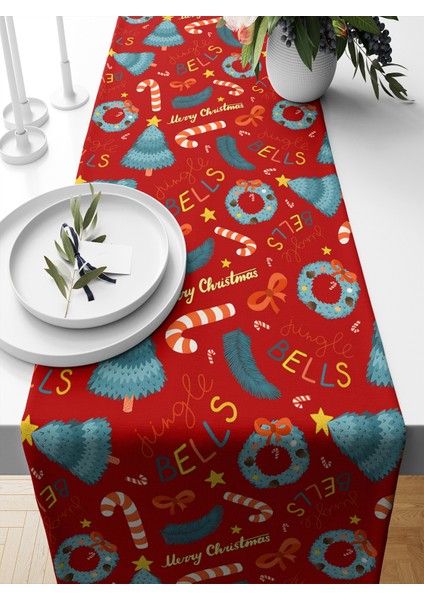Yılbaşı Serisi 140X40 cm Dijital Baskılı Runner (Christmas Noel)