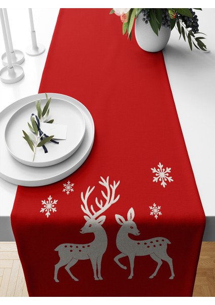 Yılbaşı Serisi 140X40 cm Dijital Baskılı Runner (Christmas Noel)