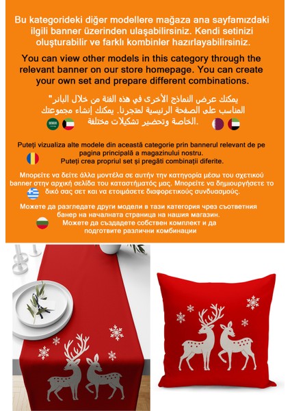 Yılbaşı Serisi 140X40 cm Dijital Baskılı Runner (Christmas Noel) fiyatları