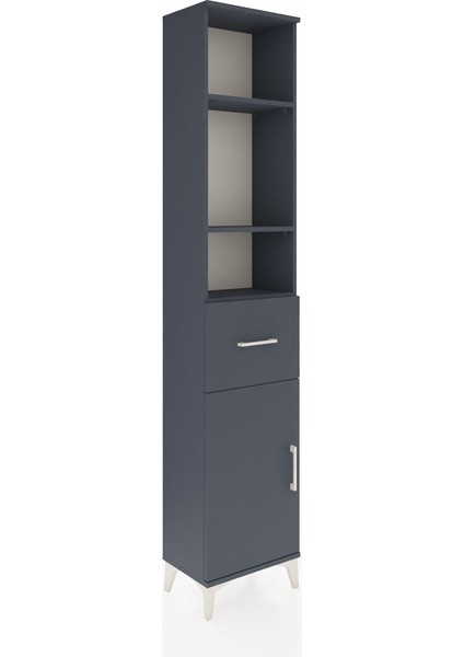 Arges Dolap 4 Raflı Tek Çekmeceli Tek Kapaklı 44X30X221 Antrasit-Antrasit fiyatları