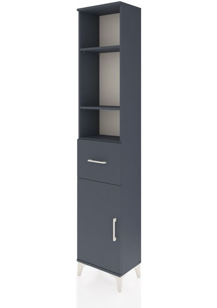 Arges Dolap 4 Raflı Tek Çekmeceli Tek Kapaklı 44X30X221 Antrasit-Antrasit modelleri