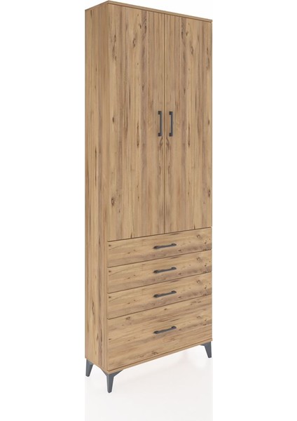 Arges Dolap 5 Raflı 4 Çekmeceli 2 Kapaklı 88X30X243 Çam-Çam fiyatları