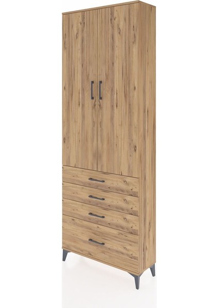 Arges Dolap 5 Raflı 4 Çekmeceli 2 Kapaklı 88X30X243 Çam-Çam modelleri
