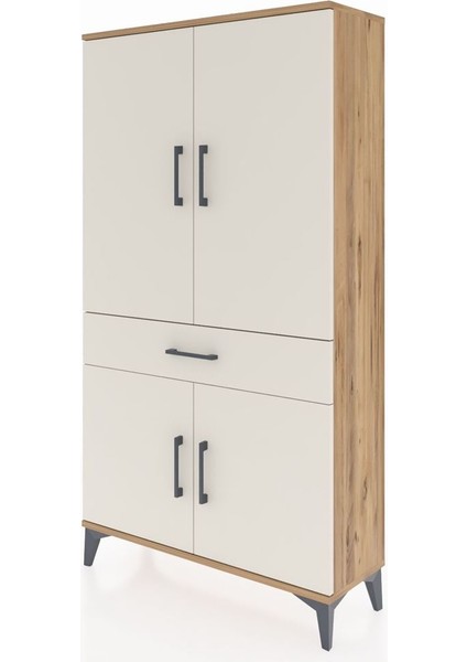 Arges Dolap 4 Raflı Tek Çekmeceli 4 Kapaklı 88X30X163 Çam-Aytaşı modelleri