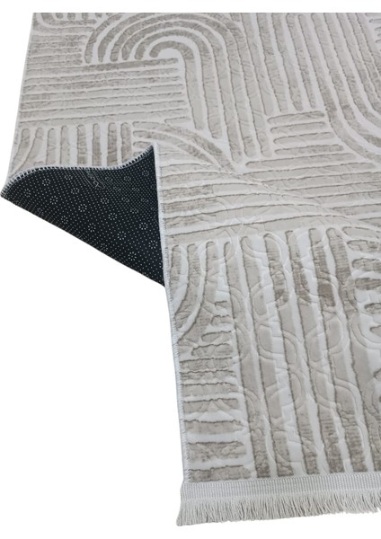 Dinar Osso Krem Vizon Saçaklı Kabartmalı Yıkanabilir Kesme Yolluk Halı fırsatları