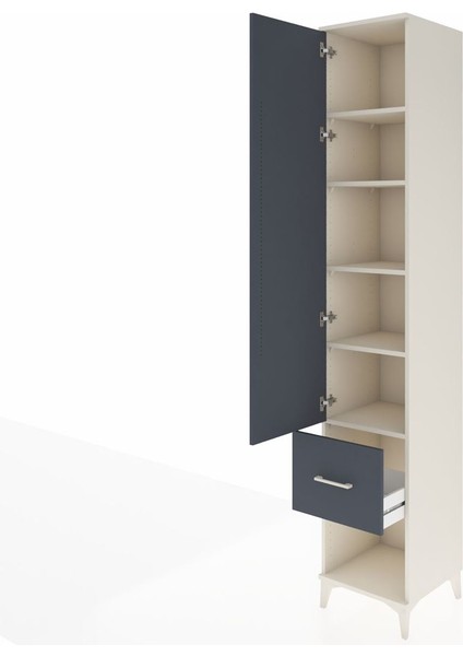 Hyperion Dolap 5 Raflı Tek Çekmeceli Tek Kapaklı 44X44X243 Aytaşı-Antrasit fırsatları