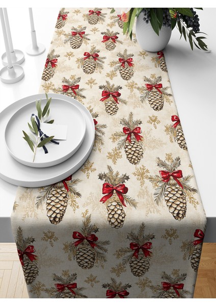 Yılbaşı Serisi 140X40 cm Dijital Baskılı Runner (Christmas Noel)