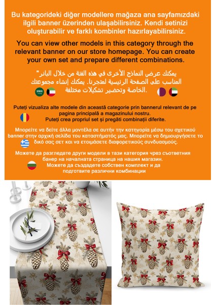 Yılbaşı Serisi 140X40 cm Dijital Baskılı Runner (Christmas Noel) fiyatları