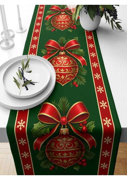 Yılbaşı Serisi 140X40 cm Dijital Baskılı Runner (Christmas Noel)