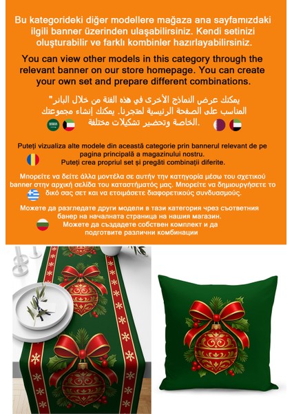 Yılbaşı Serisi 140X40 cm Dijital Baskılı Runner (Christmas Noel) fiyatları