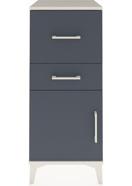 Hyperion Komodin 2 Çekmeceli Tek Kapaklı 44X44X106 Aytaşı-Antrasit