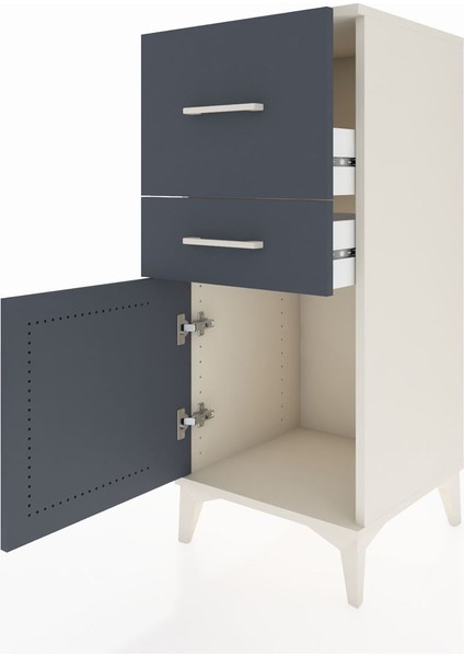 Hyperion Komodin 2 Çekmeceli Tek Kapaklı 44X44X106 Aytaşı-Antrasit fırsatları