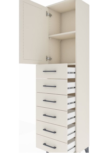 Arges Dolap 2 Raflı 6 Çekmeceli Tek Kapaklı 44X30X182 Aytaşı-Aytaşı indirimleri