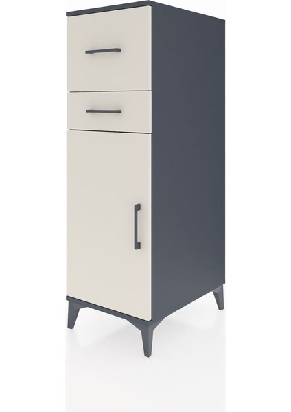 Kronos Dolap Tek Raflı 2 Çekmeceli Tek Kapaklı 44X59X134 Antrasit-Aytaşı modelleri