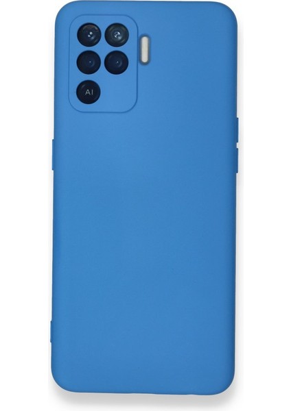 Oppo Reno 5 Lite Kılıf Içi Kadife Kaplı Nano Silikon Kapak - Mavi