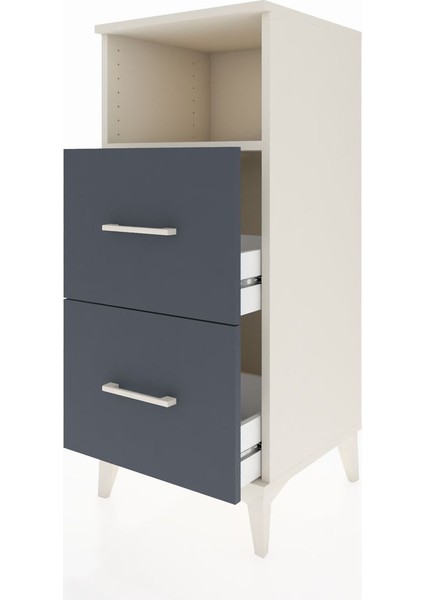 Hyperion Komodin Tek Raflı 2 Çekmeceli 44X44X106 Aytaşı-Antrasit fırsatları