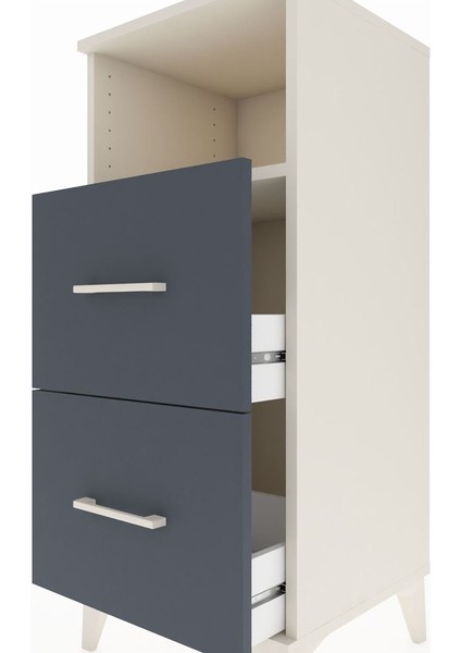 Hyperion Komodin Tek Raflı 2 Çekmeceli 44X44X106 Aytaşı-Antrasit indirimleri