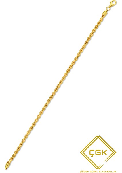 8 Ayar Altın Halat Zincir Bileklik CGKBLK0043 – Zarif Halat Tasarım | Gold / Rose / Beyaz Altın Seçenekli fiyatları