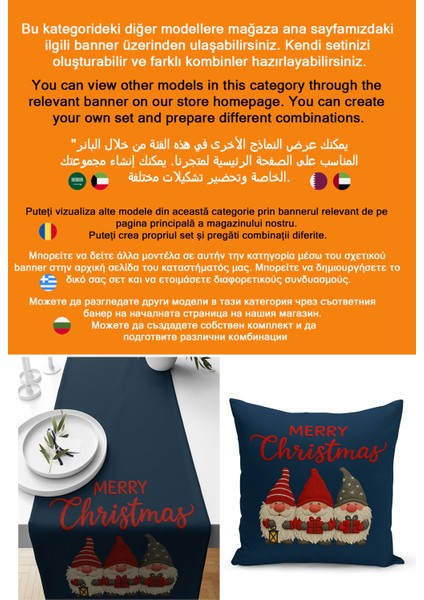 Yılbaşı Serisi 140X40 cm Dijital Baskılı Runner (Christmas Noel) fiyatları