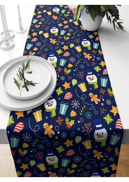 Yılbaşı Serisi 140X40 cm Dijital Baskılı Runner (Christmas Noel)